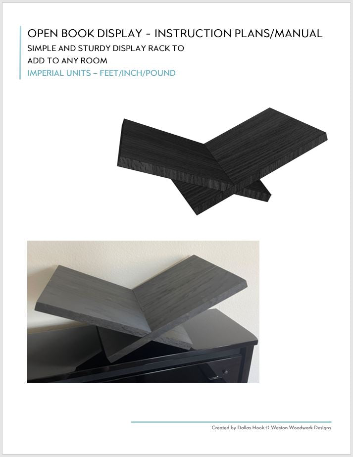 Open Book Display Plan - Instant PDF Download - Book Holder Plan