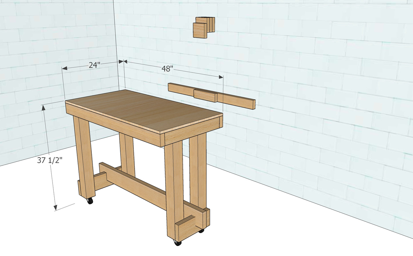 Foldable, Mobile Workbench - Instant PDF Download - DIY