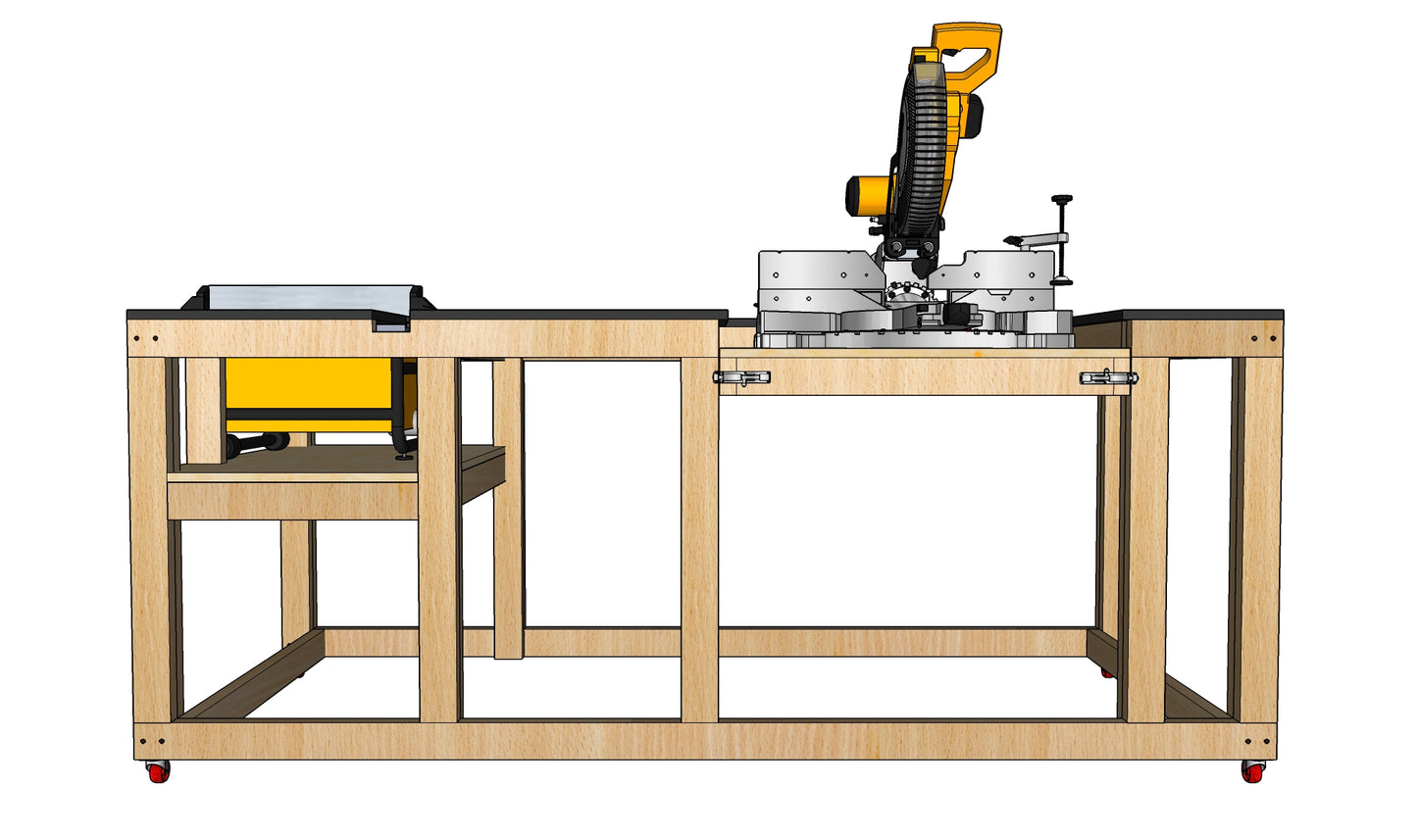 Mobile Miter / Table Saw Workbench Plans - Instant PDF Download - Metric Units