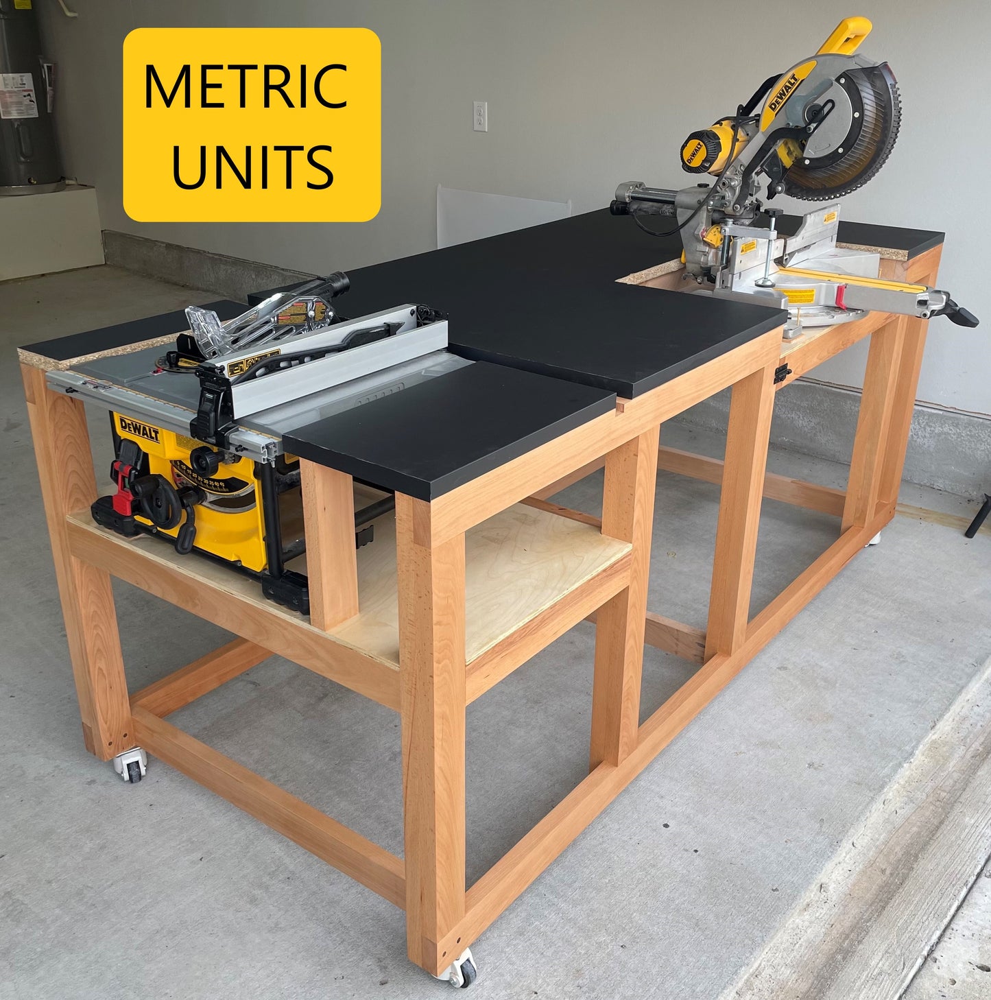 Mobile Miter / Table Saw Workbench Plans - Instant PDF Download - Metric Units